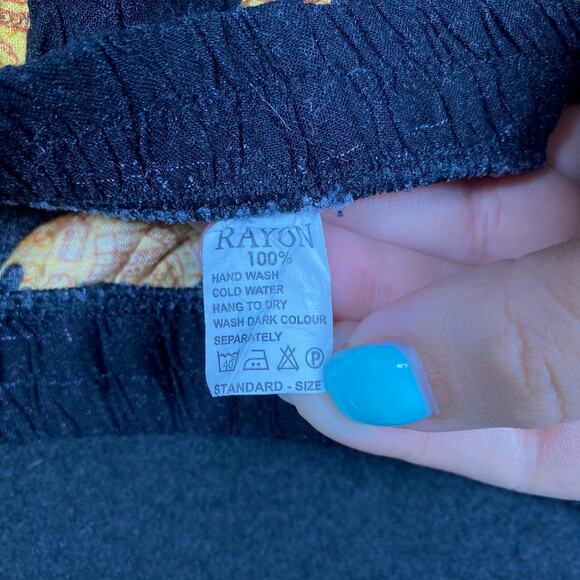 Harem Womens Pants Black Multi Elephant Lounge Boho Bohemian One Size - Picture 4 of 13